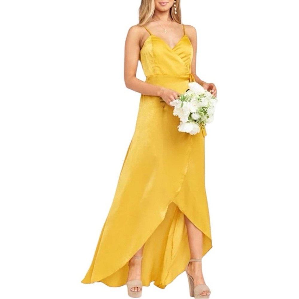 Show Me Your MuMu Mariah Wrap Dress Honey Gold